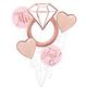 Premium Blush Engagement Foil Balloon Bouquet with Balloon Weight, 13pc